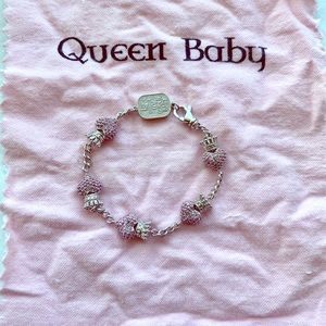 King Baby Studio Pave CZ Crowned Heart Bracelet